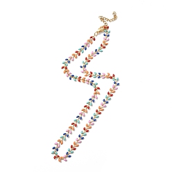 Золотой Цепочка из звеньев эмалевого колоса, вакуумное покрытие pvd 304 ювелирные изделия из нержавеющей стали для женщин, золотые, 16-1/2 дюйм (41.3 см)