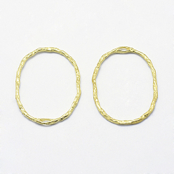 Без Покрытия Латунные подвески, без свинца, без кадмии и без никеля, овальные, сырой (без покрытия), 29x22x1 мм, отверстие : 1x2 мм