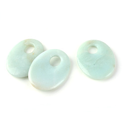 Flower Amazonite Подвески из натуральных цветов амазонита, овальные, 40x30x5 мм, отверстие : 8 мм