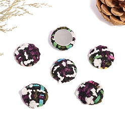 Фиолетовый Кабошоны из шерстяной ткани, плоско-круглые, фиолетовые, 21 мм