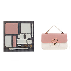 Бледно-Розовый Набор сумок-кроссбоди в форме сердца своими руками, включая материалы сумки из искусственной кожи, розовый жемчуг, 200x110x60 мм