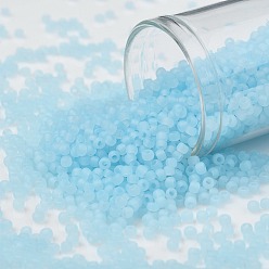 (143F) Ceylon Frost Aqua Тохо 11/0 круглые бусины, японский бисер, матовые, (143 f) цейлонский фрост-аква, 11/0, 2.2 мм, отверстие : 0.8 мм, Около 1110 шт / 10 г