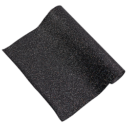 Черный Искрится искусственная кожа, с блестками, для пошива обуви сумки лоскутное diy craft аппликации, чёрные, 135x21x0.07 см