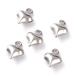 Платина Латунь прелести, сердце, платина, 8.5x6.5x3 мм, отверстие : 1 мм