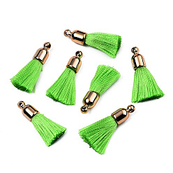 Лайм Полиэфирные украшения кисточкой подвесные, с пластиковыми выводами ccb, золотой свет, желто-зеленые, 25~30x6 мм, отверстие : 1.5 мм