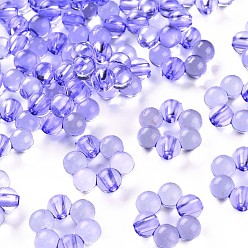 Средний Синий Шифер Прозрачные акриловые бусинки кадров, цветок, средний грифельно-синий, 16.5x15.5x6 мм, Отверстие : 2 мм , около 674 шт / 500 г
