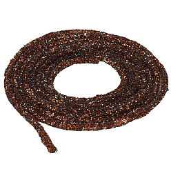 Кокосово-Коричневый 5м стеклянная блестящая веревка с пайетками, Трубчатый шнур со стразами для самостоятельного изготовления свадебных платьев, костюмов, одежды, обуви, аксессуаров для украшений, кокосового коричневый, 6 мм