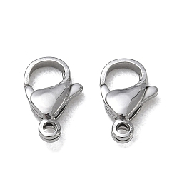 Stainless Steel Color 304 Stainless Steel Lobster Claw Clasps, Stainless Steel Color, 13x8x3.5mm, Hole: 1.7mm, about 46pcs/bag