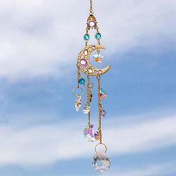 Луна Стекло слеза луна окно висит ловцы солнца, с разноцветными стеклянными стразами и украшениями из сплава, луна, 400 мм