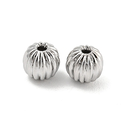 Echt platiniert Glasperlen, Cadmiumfrei und Nickel frei und Bleifrei, gewellte Runde, Echt platiniert, 5 mm, Bohrung: 1.4 mm