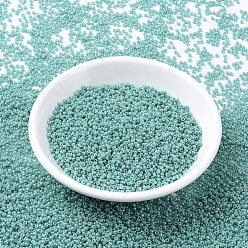 (RR481) Opaque Turquoise Green AB MIYUKI Round Rocailles Beads, Japanese Seed Beads, 11/0, (RR481) Opaque Turquoise Green AB, 11/0, 2x1.3mm, Hole: 0.8mm, about 5500pcs/50g
