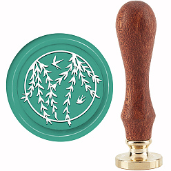 Лист Латунная восковая печать штамп с ручкой, для diy scrapbooking, лист, 3.5x1.18 дюйм (8.9x3 см)