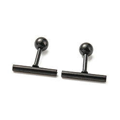 Черный Ионное покрытие (ip) 304 серьги-гвоздики из нержавеющей стали, хрящевые серьги, колонка, чёрные, 12x2 мм