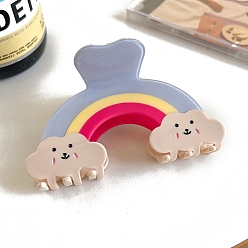 Светлый Стально-синий Заколки для волос в форме когтей из ацетата целлюлозы, аксессуары для волос для женщин и девочек, радуга, светло-стальной синий, 60x105 мм