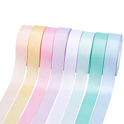 Mixed Color 8Rolls 8 Colors Polyester Ribbon, Gift Packaging Accessoris, Flat, Mixed Color, 1roll/color, 1 inch(25mm), 22m/roll