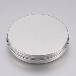 Platinum Round Aluminium Tin Cans, Aluminium Jar, Storage Containers for Cosmetic, Candles, Candies, with Screw Top Lid, Platinum, 7.15x1.35cm, Capacity: 30ml(1.01 fl. oz)