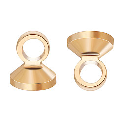 Real 18K Gold Plated Brass Pendant Bails, Long-Lasting Plated, Real 18K Gold Plated, 4x3.5mm, Hole: 2mm, 20pcs/set