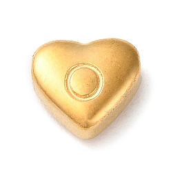 Letter O 201 Stainless Steel Beads, Golden, Heart, Letter O, 7x8x3.5mm, Hole: 1.5mm