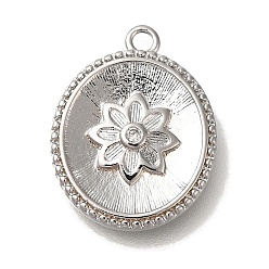 Платинированный Латунные микро проложить кубического циркония подвески, без кадмия, без никеля и без свинца, , Реальная платина, 16x12.5x2 мм, отверстие : 1.4 мм