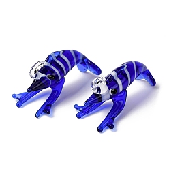 Синий Подвески лэмпворк ручной работы, креветки прелести, синие, 19x35x18.5 мм, отверстие : 2.5x3 мм