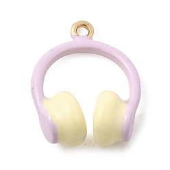Сливовый Латунь эмаль подвески, Талисман из сплава, подвески для наушников, долговечный, золотые, слива, 18.5x15x7.5 мм, отверстие : 1.5 мм