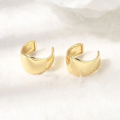 Настоящее золото 18K Латунь манжеты серьги, без кадмия и без свинца, долговечный, стойки покрытие, массивный С-образный, реальный 18 k позолоченный, 12x12.5x8.5 мм