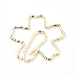 Золотой Железные скрепки в форме сакуры, милые скрепки, забавные закладки маркировочные клипы, золотые, 27x27x1 мм