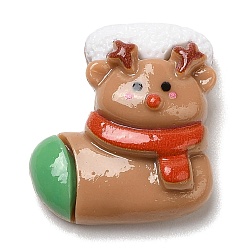 Christmas Socking Кабошоны из непрозрачной смолы с рождественской тематикой, для изготовления ювелирных изделий, рождественские носки, 22.5x21x9.5 мм