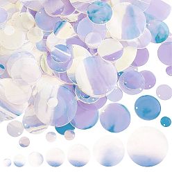 Сливовый 340шт 7 стиль переливающиеся ПВХ пайетки/блестки подвески, плоско-круглые, Аксессуары для орнаментов, слива, 10~52x0.2 мм, отверстие : 1~1.4 мм