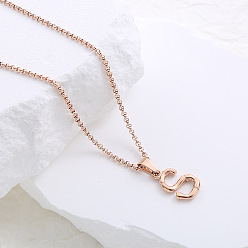 Letter S Ожерелья с подвесками из нержавеющей стали с буквами для женщин и мужчин, розовое золото , Письмо с