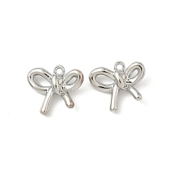Платина Подвески из сплава , стойки покрытие, бантом, платина, 18x20x6.5 мм, отверстие : 1.6 мм