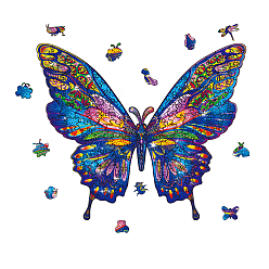 Бабочка Наборы игрушек для животных из дерева своими руками для мальчиков и девочек, детские игрушки, бабочка, 285x350x4 мм, коробка: 19.8x15.9x5.5см.