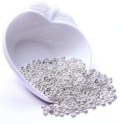 Серебро Spacer бисер латунные, долговечный, плоско-круглые, серебряные, 1/4 дюйм (8 мм)