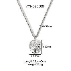 Oval 304 текстурированные подвески из нержавеющей стали для женщин, серебряный цвет гальваническим, овальные, 21.65 дюйм (55 см)