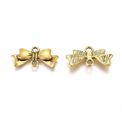 Antique Golden Tibetan Style Links connectors, Bowknot, Antique Golden, Lead Free and Cadmium Free, 20x10x3mm, Hole: 2mm, about 1230pcs/1000g