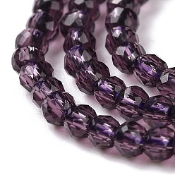 Indigo Transparent Glass Beads Strands, Faceted Round, Indigo, 2x2mm, Hole: 0.6mm, about 184pcs/strand, 14.49''(36.8cm)
