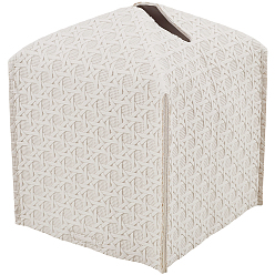 Античный Белый 1коробки для салфеток из искусственной кожи с перекрестной текстурой, держатель для салфеток, квадратный, старинный белый, 13.5x13.5x12.5 см