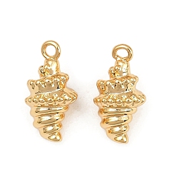 Shell Shape Латунные подвески на тему океана, долговечный, без никеля , реальный 18 k позолоченный, формы раковины, 14x7.5x7 мм, отверстие : 1.2 мм