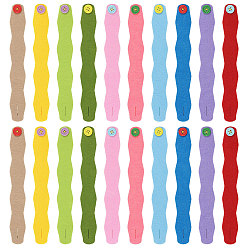 Couleur Mélangete 20pcs 20 styles ensemble de bracelets en cordon de tissu, couleur mixte, 8.27 pouce (21 cm)