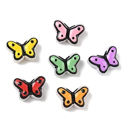 (52) Непрозрачная лаванда Прозрачные стеклянные эмалевые бусины, бусины ручной работы, бабочка, окрашенная и подогревом, разноцветные, 10x14~14.5x6~6.5 мм, отверстие : 1 мм