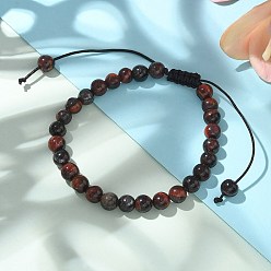 Тигровый глаз Синтетический тигровый глаз круглые бусины регулируемые плетеные браслеты, 6 мм