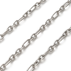 Нержавеющая Сталь Цвет 304 из нержавеющей стали Figaro цепи, несварные, цвет нержавеющей стали, 5x4x1 мм
