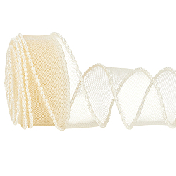 Бежевый Полиэфирная лента, с пластиковой бисера, бежевые, 1-7/8 дюйм (49 мм)