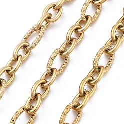 Настоящее золото 18K 304 цепи из нержавеющей стали ссылка, несварные, с катушкой, ионное покрытие (ip), реальный 18 k позолоченный, 13x7.5x2 мм
