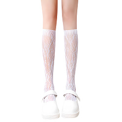 Белый Нейлоновые носки из телячьей кожи для женщин и девочек, белые, 340x45~61x1 мм