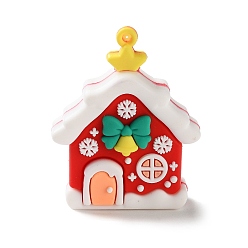 Дом Подвески из пвх на рождественскую тематику, дом, 50x49x13 мм, отверстие : 2.5 мм