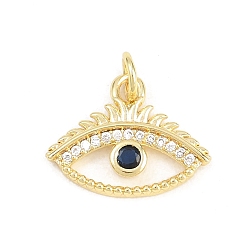Настоящее золото 18K Латунные микро проложить кубического циркония подвески, глаза очаровывают, долговечный, стойки покрытие, без свинца и без кадмия, прозрачные, реальный 18 k позолоченный, 12.5x16.5x2 мм, отверстие : 3.2 мм