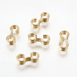 Золотой 304 Быстроразъемные соединения из нержавеющей стали, цепоченая фурнитура, застежки в форме 3, золотые, 3x12x5 мм, отверстие : 3 мм