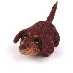 Кокосово-Коричневый Комплект для валяния с инструкциями, 4 иглы для валяния шт., шерсть, 1 пена для валяния из ПК, наборы для валяния кошек и собак для начинающих, кокосового коричневый, 135x90x55 мм