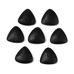 Black Painted Natural Wood Cabochons, Triangle, Black, 21.5x22x6mm